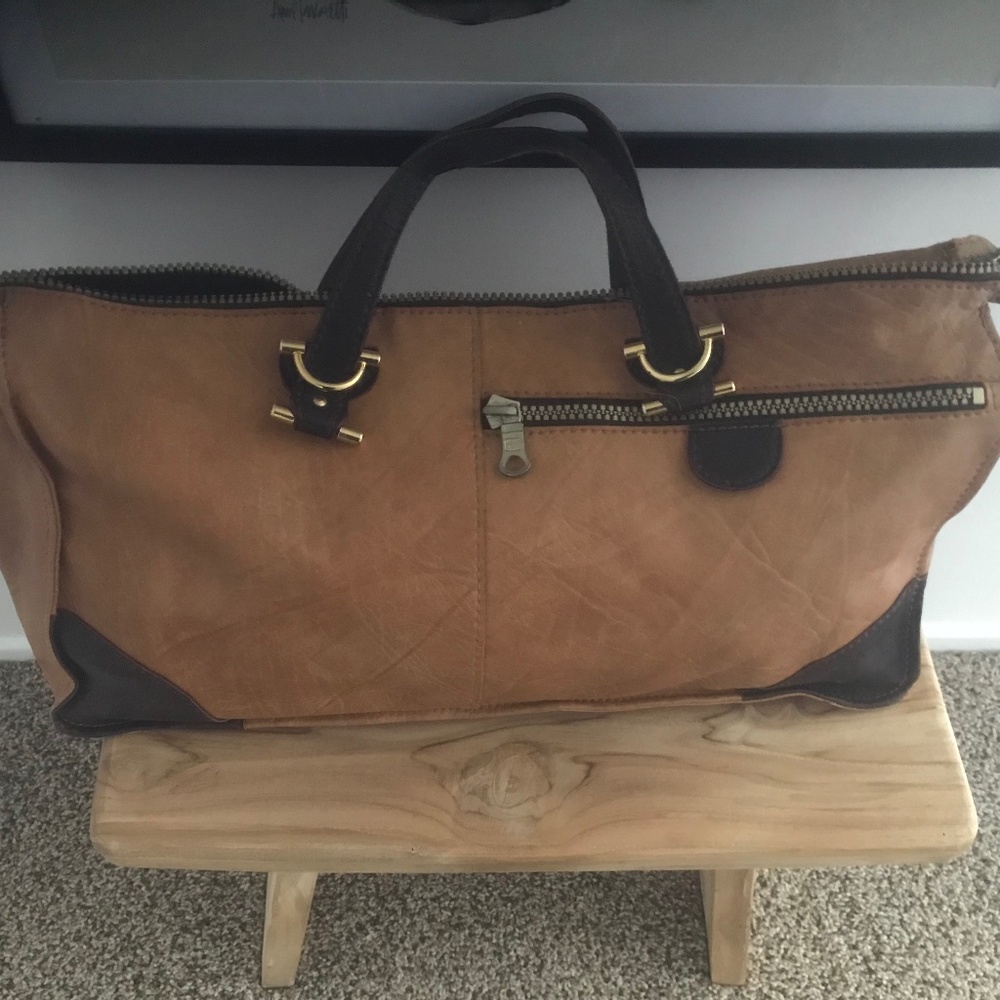 Zenith Vintage Italian Leather duffle bag (Oak Brown)